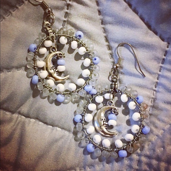 Artisan Handmade Czech Glass Hoops with ๐ Charm - Picture 4 of 6